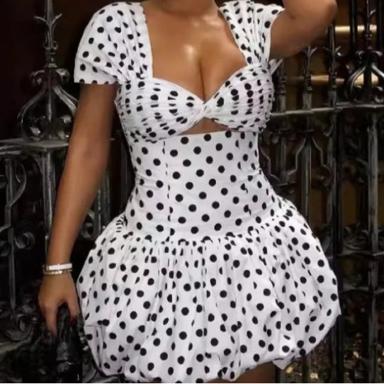Dot Print Mini Dress