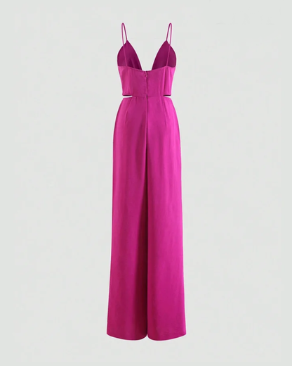 Hollow Out Pleated Jumpsuits   