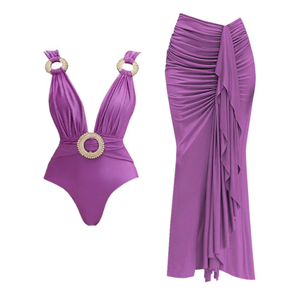 Sexy Belted Blouse Swimsuit Bikini Set set2 S