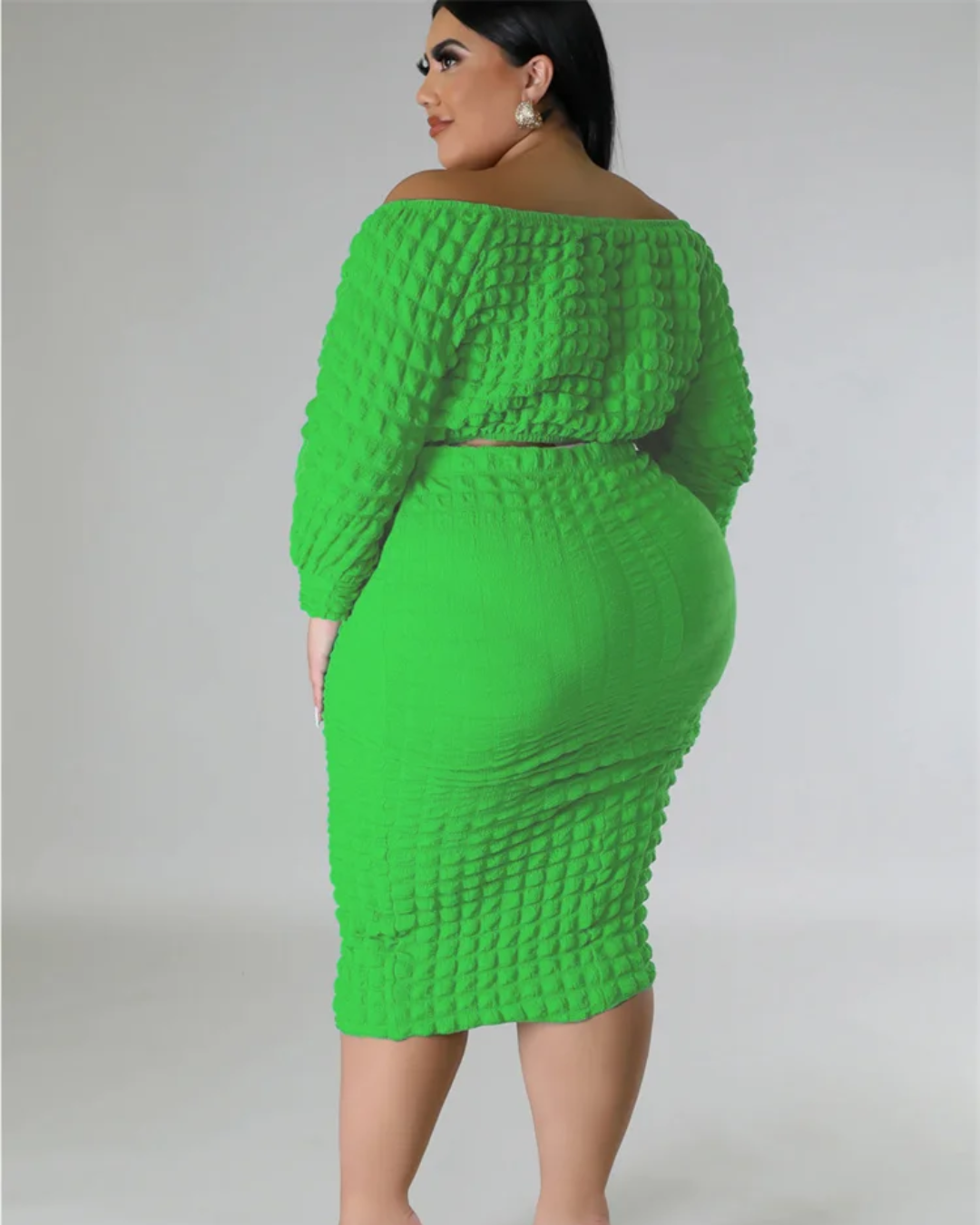 Plus Size Two Piece Skirts Outfits   