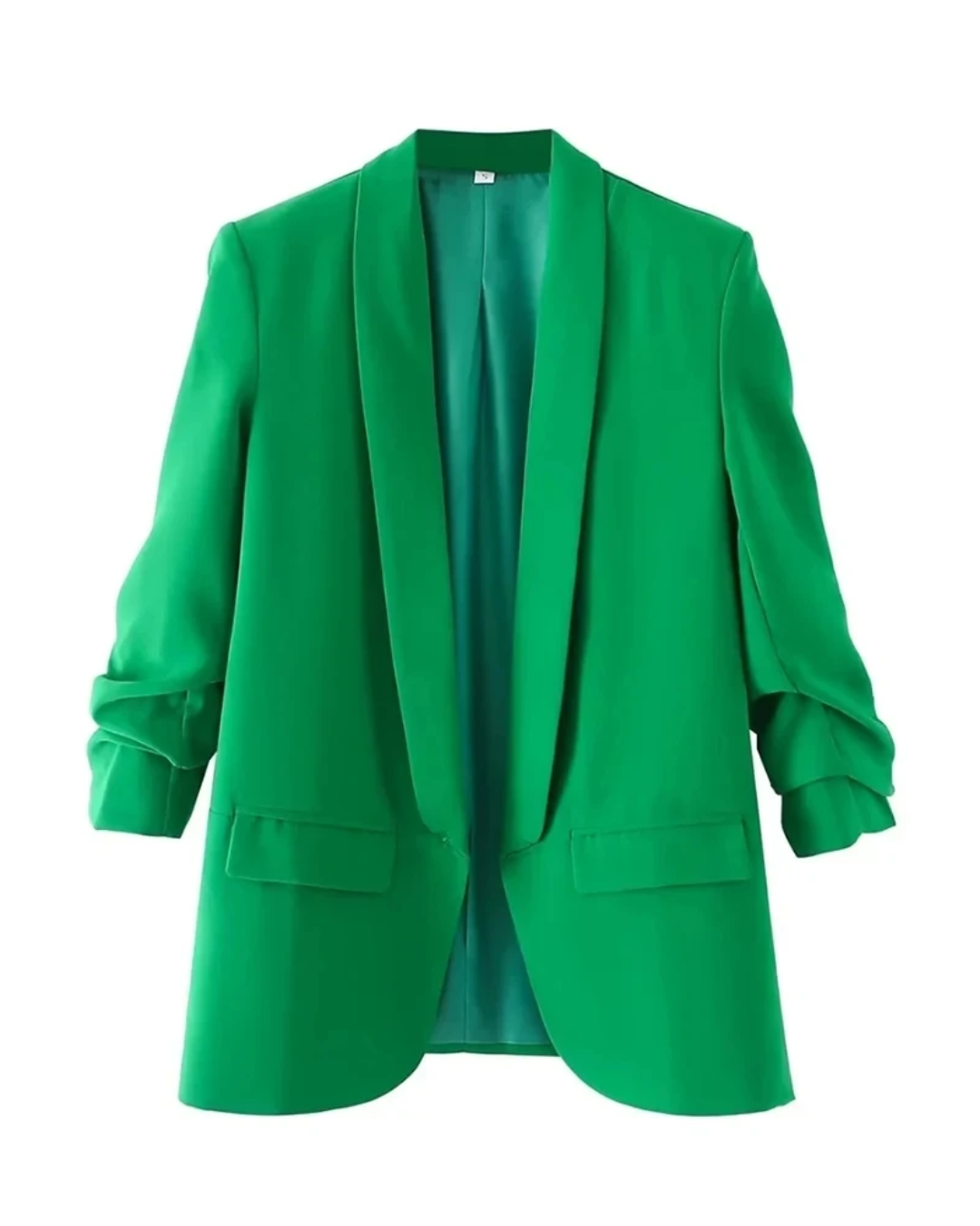 Vintage Flap Pockets Blazer Green S 