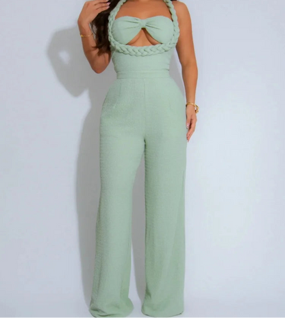 Luxe Braided Halter Jumpsuit