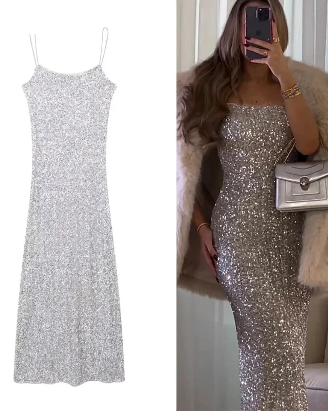 Sequin Backless Stretchy Dress   