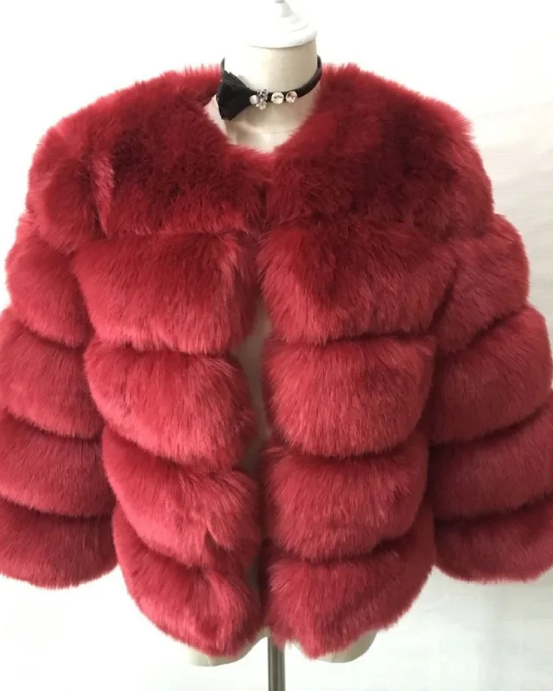 Loose Plush Faux Fur Jacket   