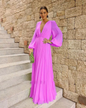 Chiffon Pleated Dress Lilac 2 