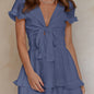 Deep V-Neck Tunic Waist Short Sleeve GN1 XL
