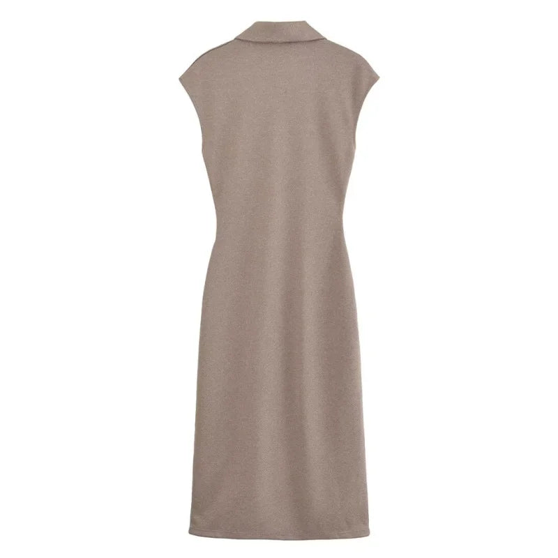 Fitted Button-Front Dress