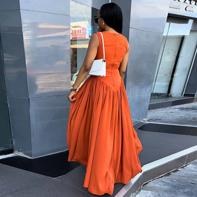 Sleeveless Hollow-Out Pullover Dress