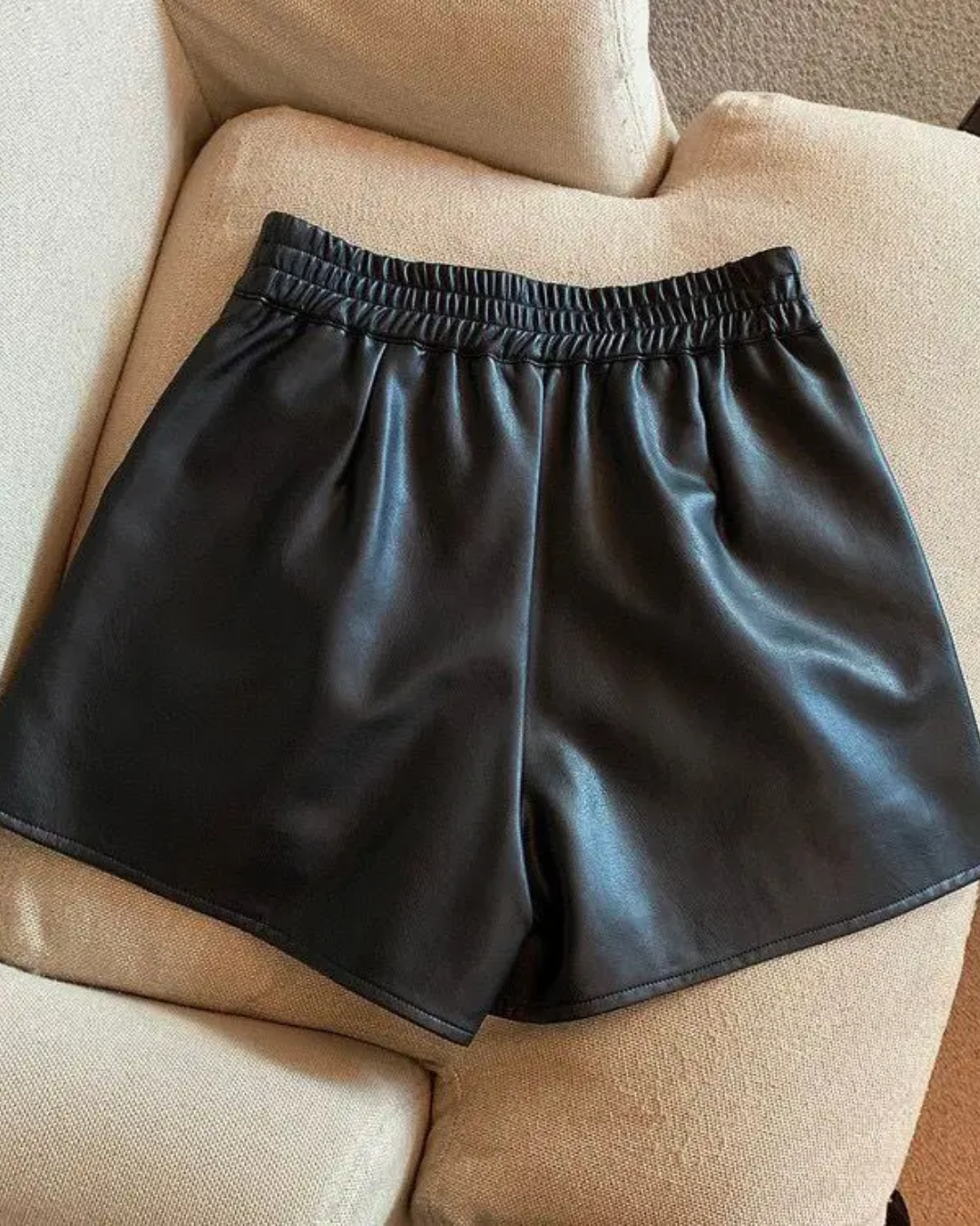 High Waist Leather Shorts   