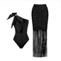 Cut Out Swimwear High Leg Bodysuit Beachwear Black S