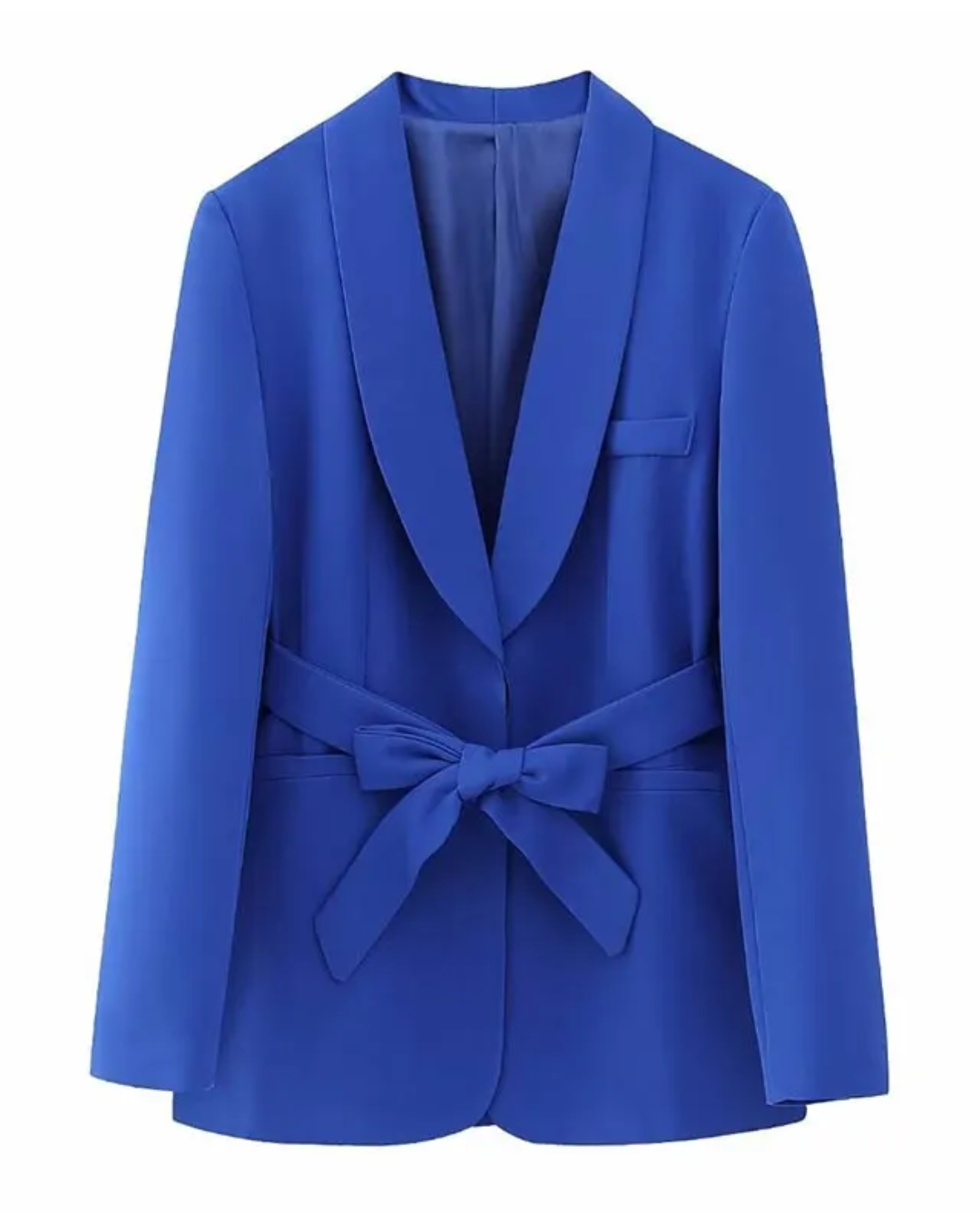 Belted Blazer Top & Pants Set Blue Blazer XS 