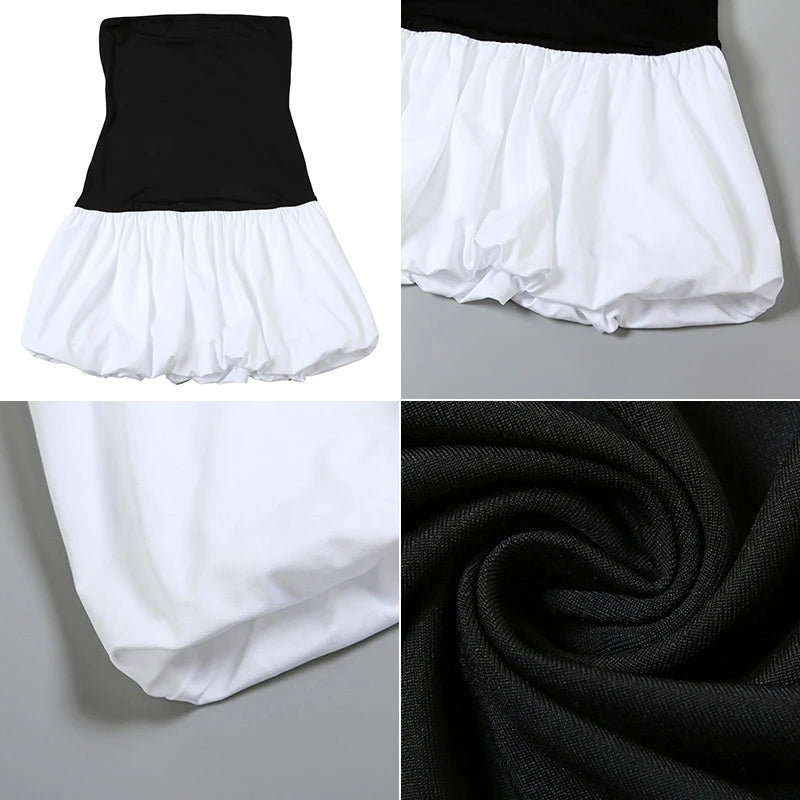 Slim fit sexy strapless bubble dress