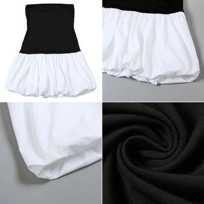 Slim fit sexy strapless bubble dress