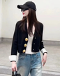 V-Neck Cardigan Long Sleeve Sweater Black One Size 