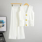 Golden Button Two Piece Set WHITE One Size