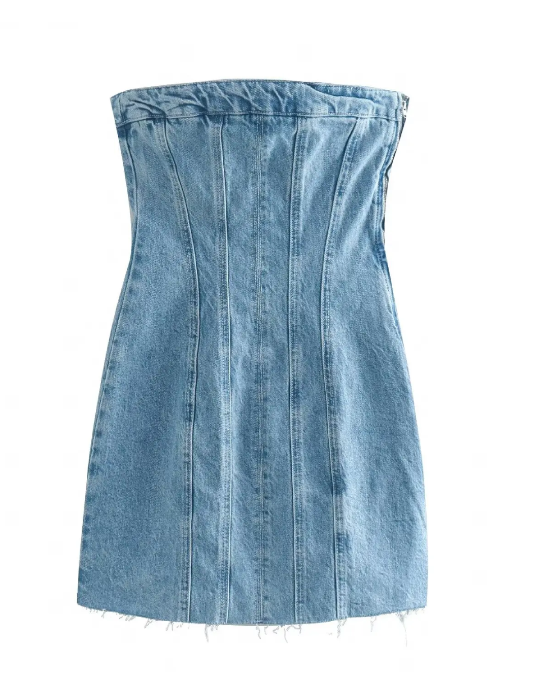 Strapless Denim Mini Dress MSD DS2414tianl XS 