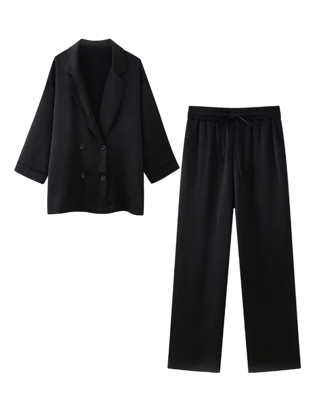 Double breasted Coat and Straight Trouser Set Two Piece Set XS 