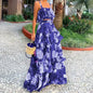 Sexy Spaghetti Strap Backless Two-Piece Outfit PURPLE M
