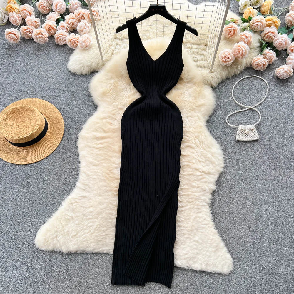 Stretchy Sleeveless Knitted Dress