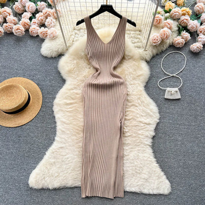 Stretchy Sleeveless Knitted Dress
