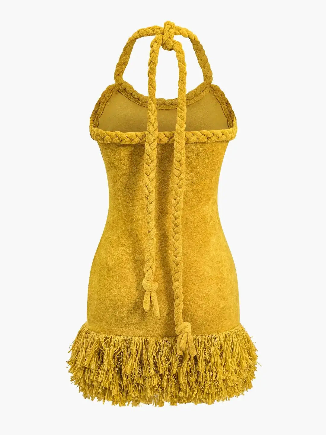 Halter Tassel Mini Knit Dress