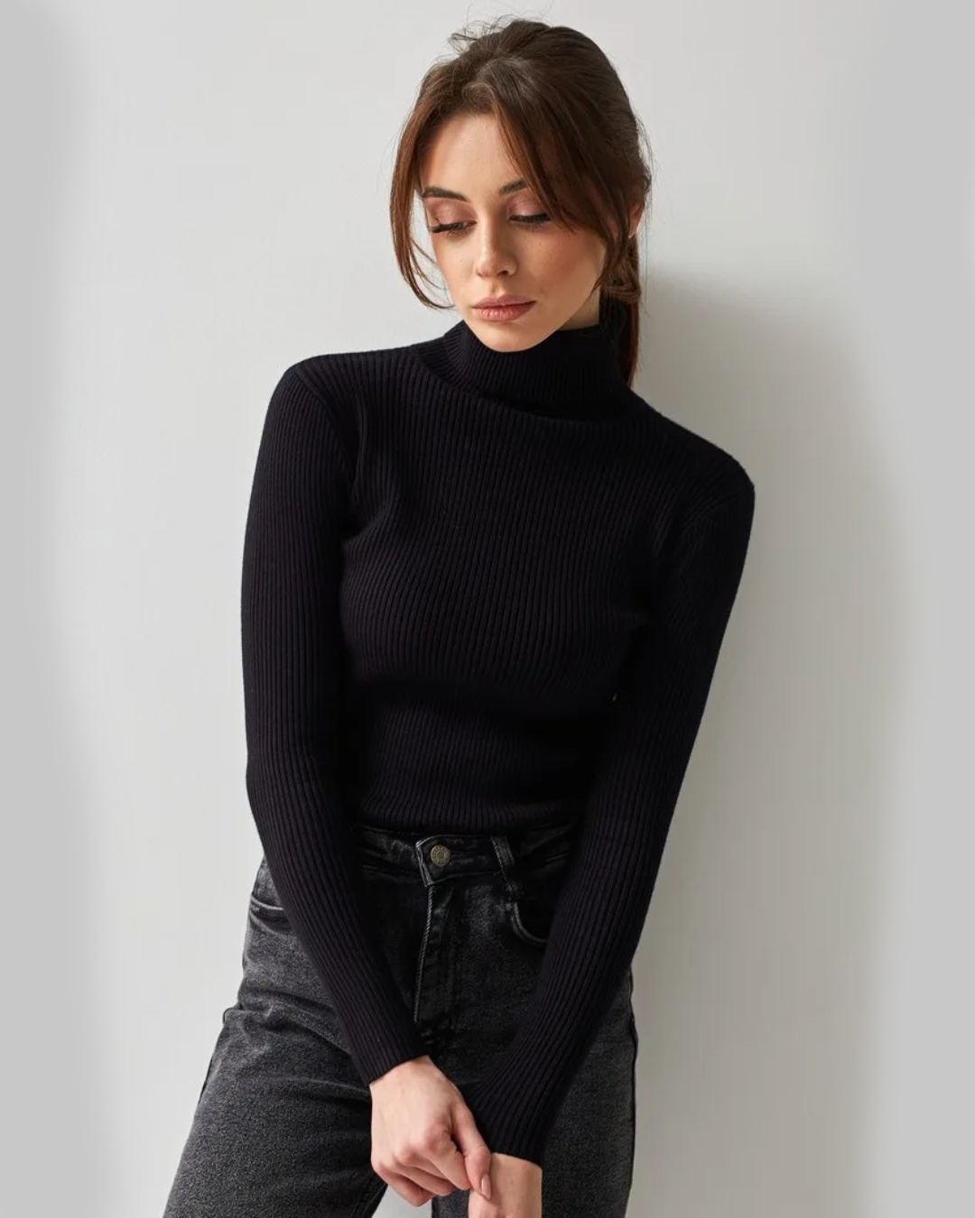 Long Sleeve Slim Turtleneck Sweater   