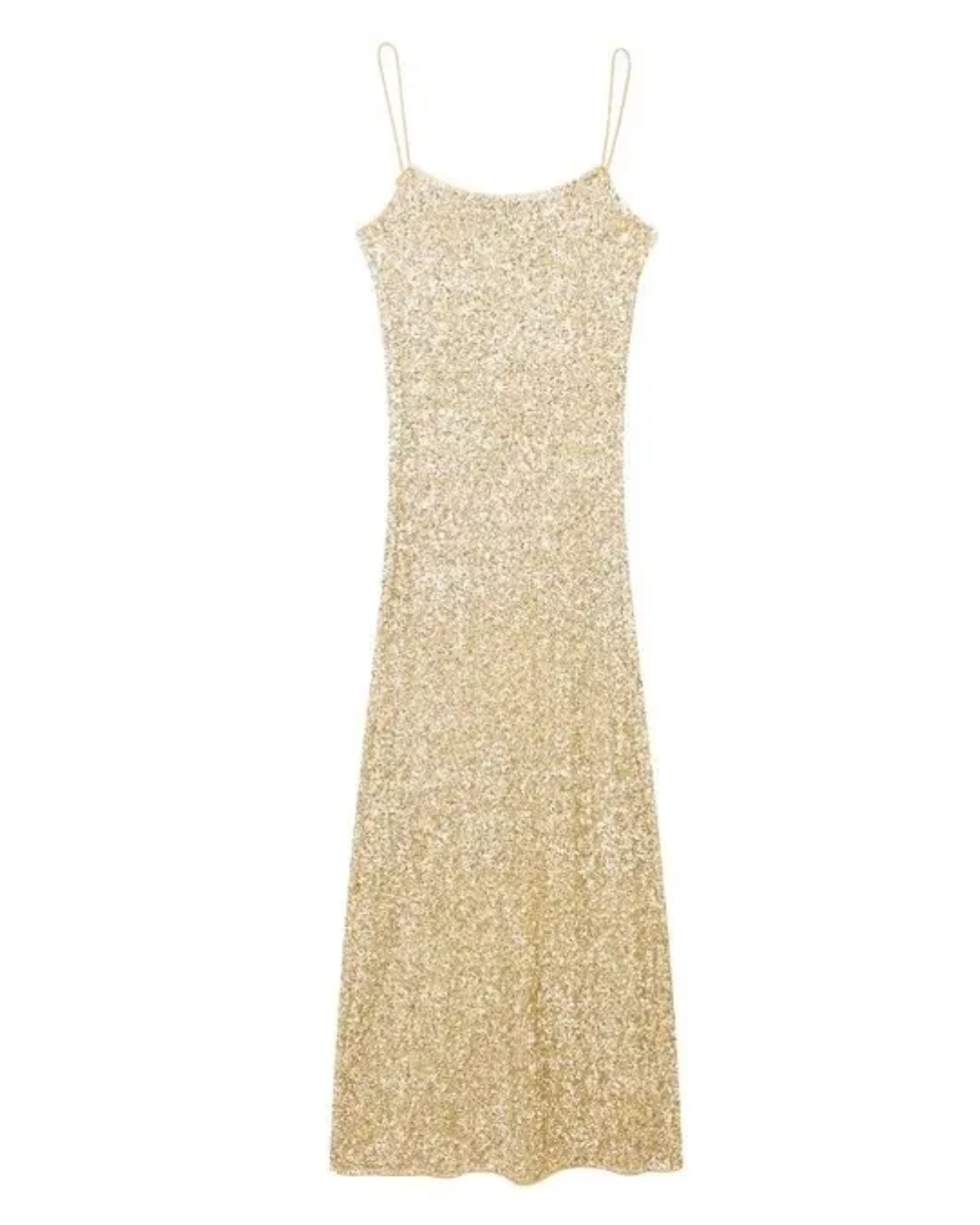 Sequin Backless Stretchy Dress Yellow XS 