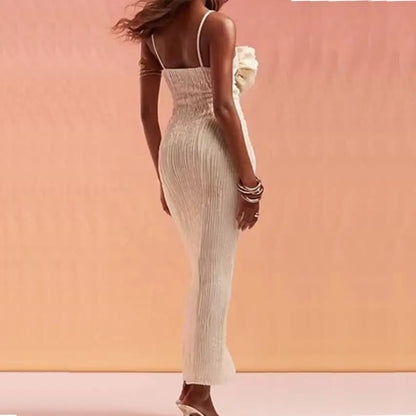 Sleeveless Patchwork Appliqué Bodycon Backless Dress