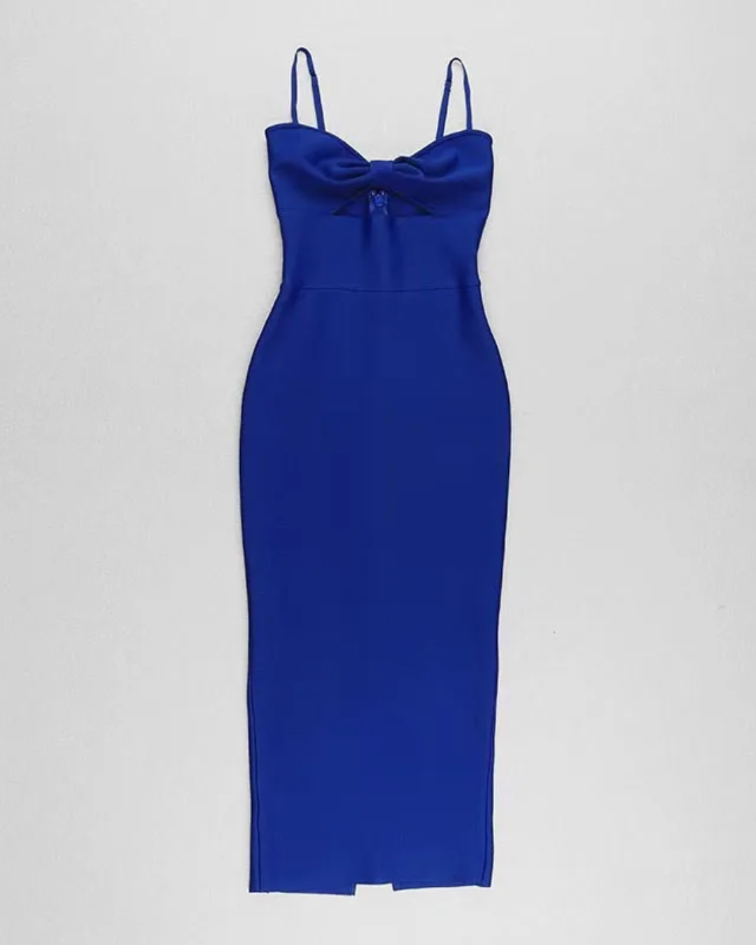 Hollow Out Bandage Dress Blue S 