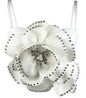 Sexy Beaded Flower Corset Crop Top White XL