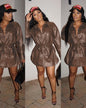 Soft Leather Mesh Splicing Top Trench Coat S Khaki 