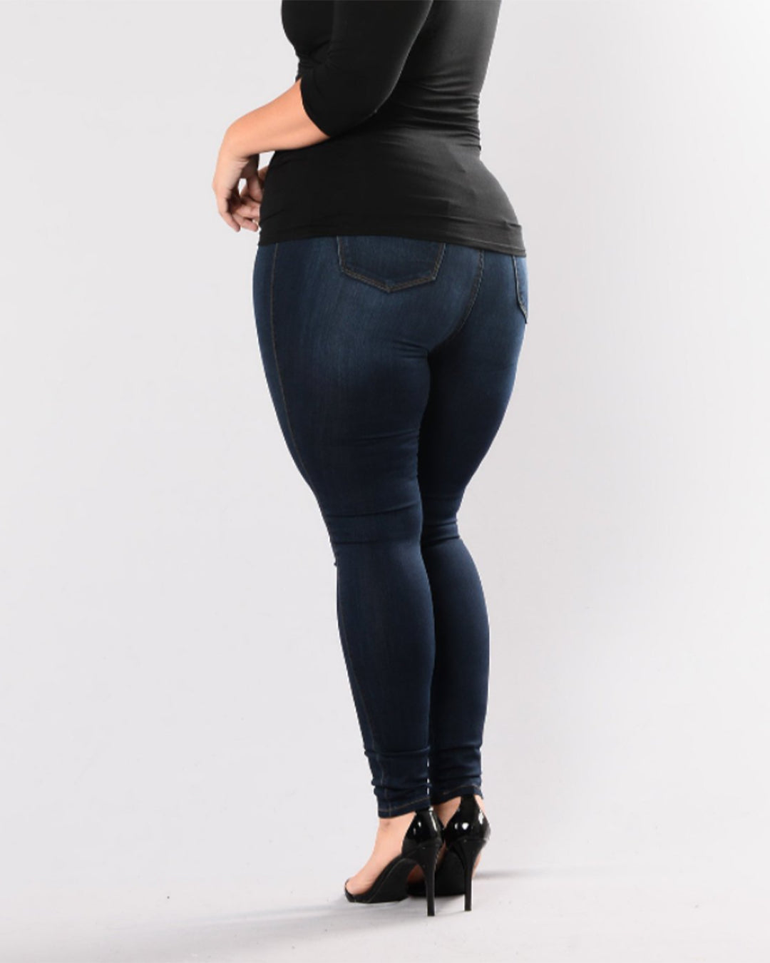 Plus Size High Waist Stretch Slim Pants   