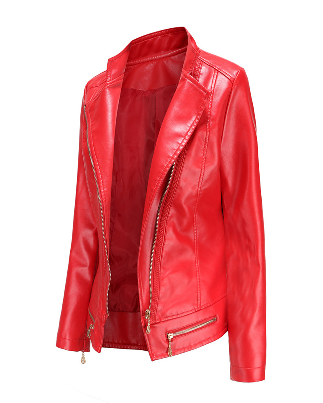 Faux Leather Thin Jacket   