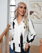 Abstract Art Printed Long Sleeved Shirt S White 