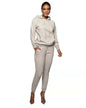 Hooded Pullover Trousers & Long Sleeve Sweater Set Grey XS 