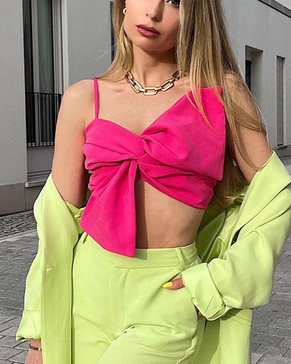 3D Bow Backless Camisole   