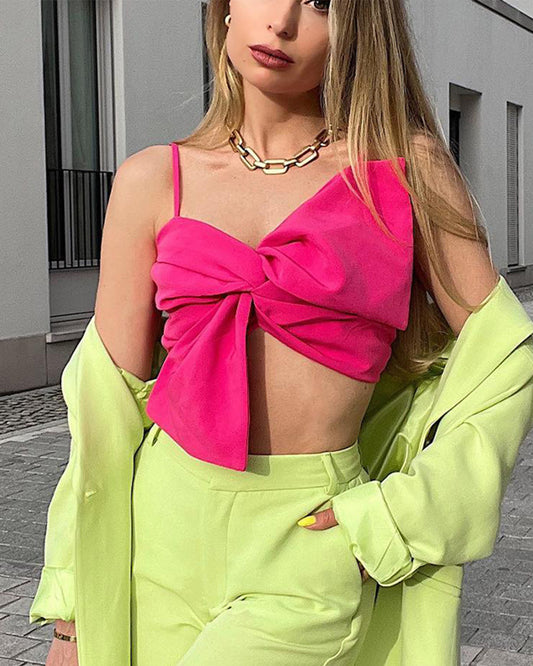 3D Bow Backless Camisole   