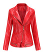 Faux Leather Thin Jacket S Red (Thin) 