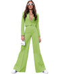 Long Sleeve Top & Wide Leg Pants Set S Fluorescent Green 