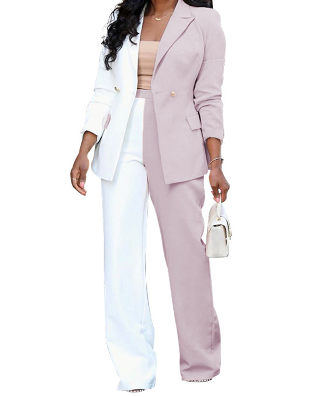 Multicolor Long Sleeve Top & Casual Trousers Set   