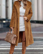 Solid Color Long Sleeve Woolen Coat S Golden Camel 