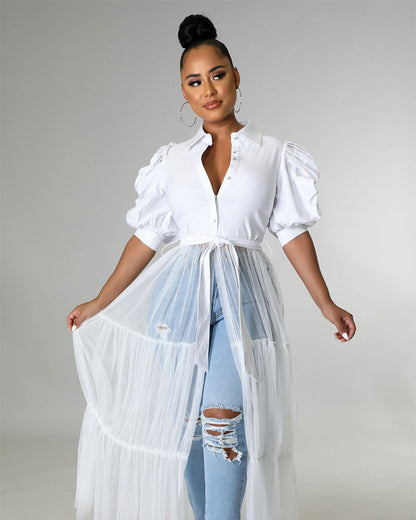Short Sleeve Casual Shirt S White 