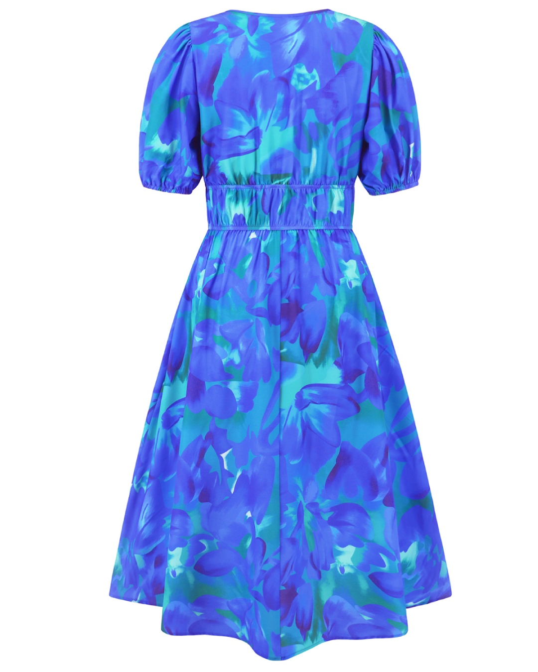 Ruched Printed Surplice Dress   