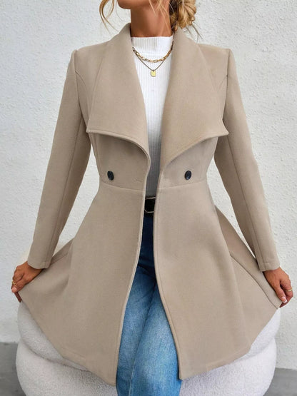 Collared Neck Double Breasted Coat