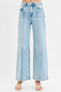 High Waist Wide Leg Pintuck Detailed Plus Size Light 1(25)