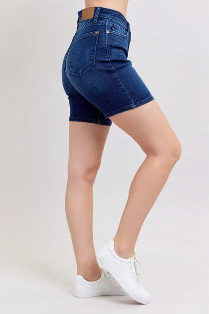 Judy Blue High Waist V-Front Bermuda Plus Size