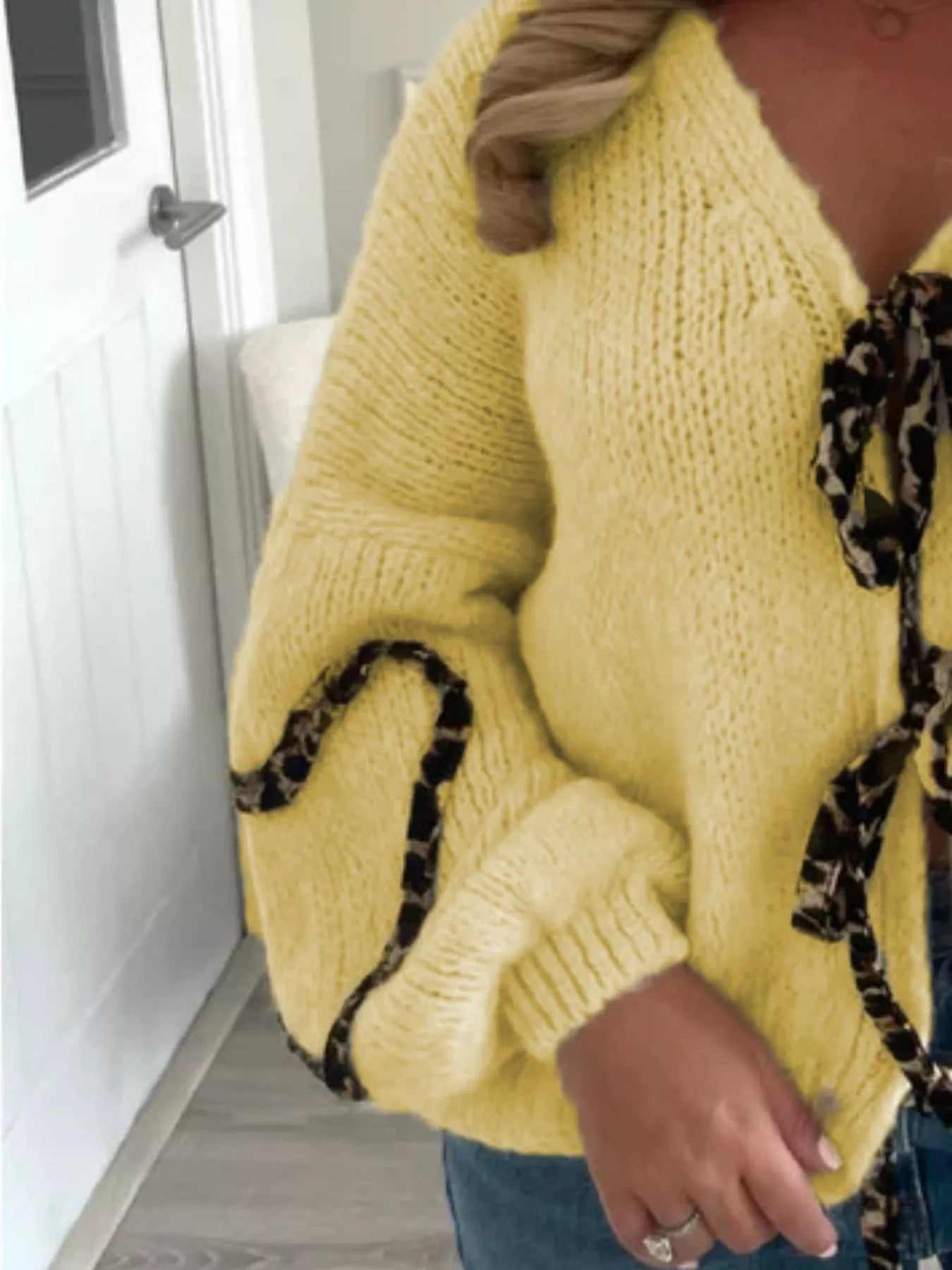 Tie Front Long Sleeve Sweater
