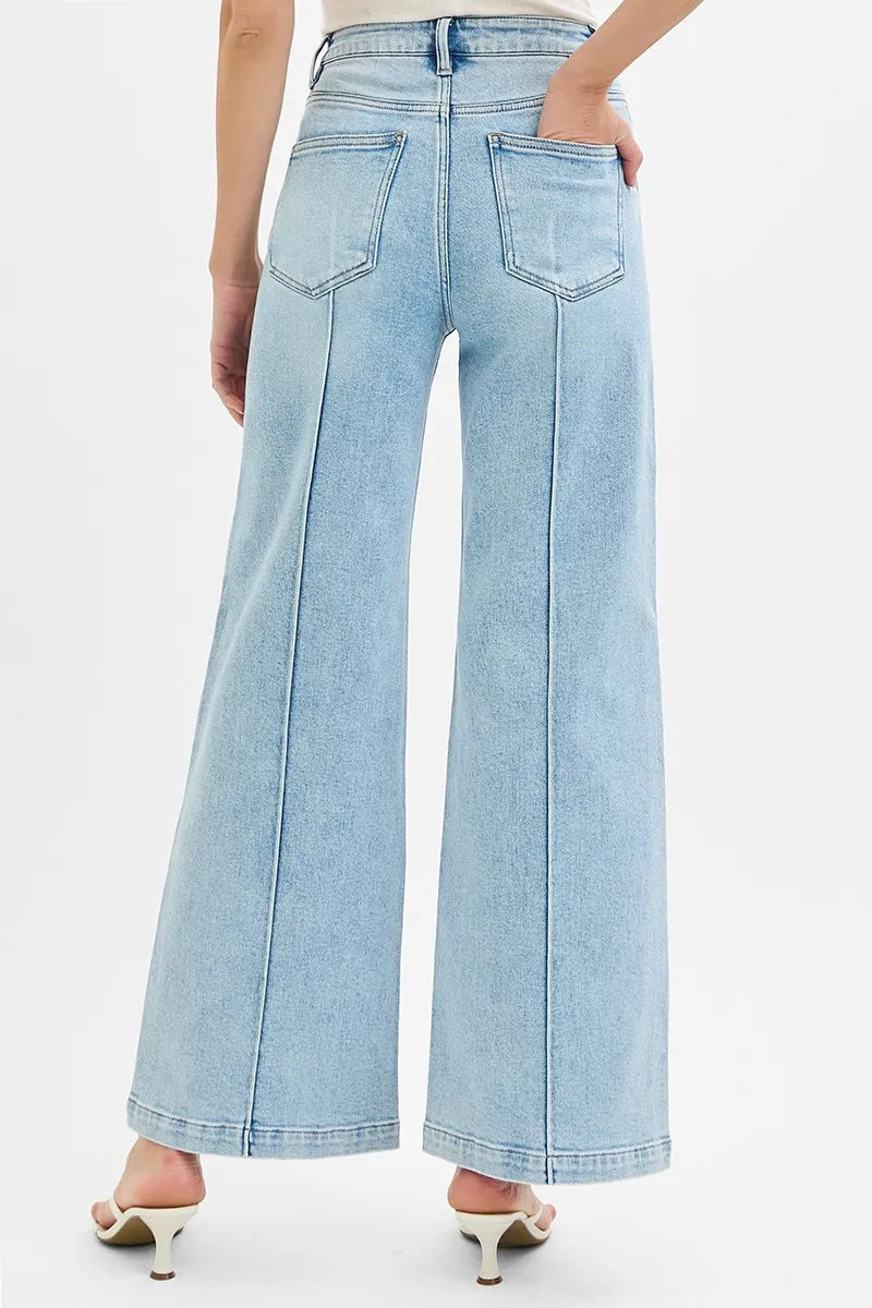 High Waist Wide Leg Pintuck Detailed Plus Size
