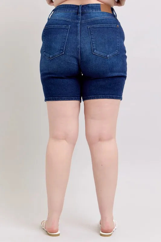 Judy Blue High Waist V-Front Bermuda Plus Size