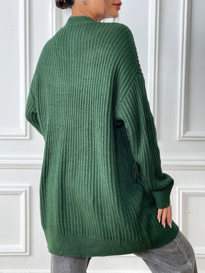 Open Front Drop Shoulder Cardigan